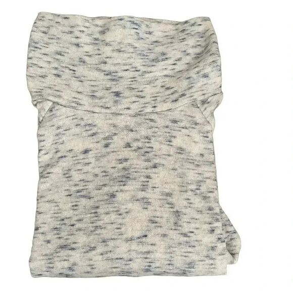LUSH  DRAWISTRING TNECK TOP
CREAM  BLUE Cropped Long Sleeves Soft Womens S - Picture 11 of 16